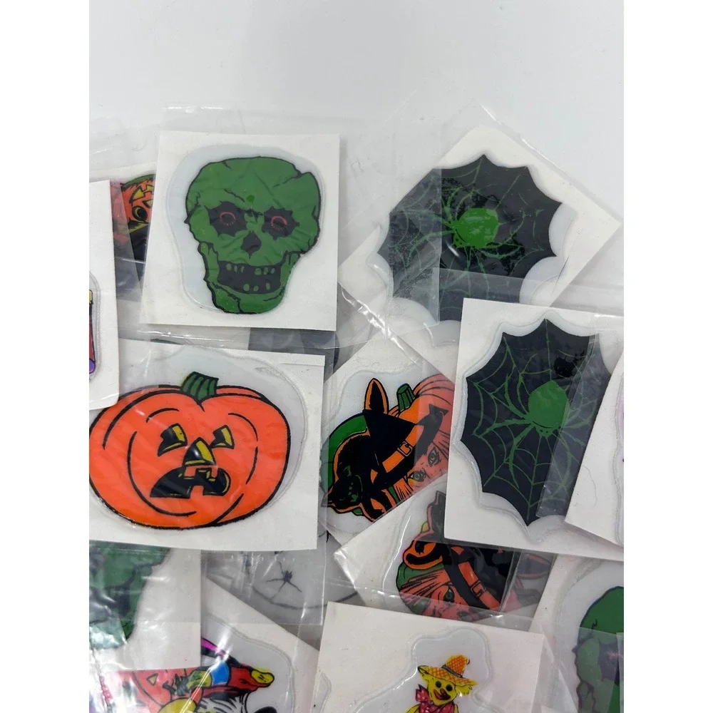 Vintage Halloween Puff Stickers Lot Retro 80s Spooky Pumpkin Witch Cat 86 pcs